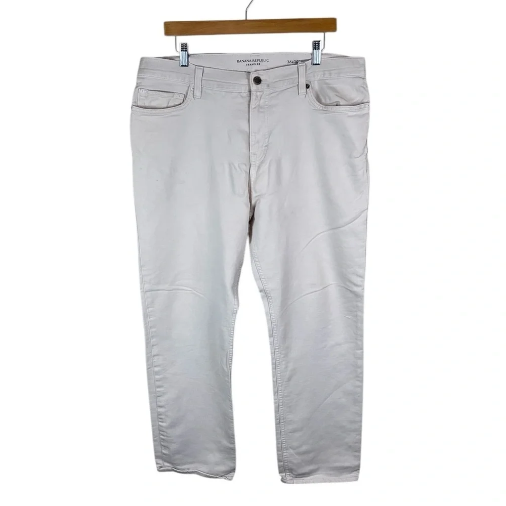 MJ345 Men’s Banana Republic Traveler SLIM Soft Feel Stretch Pants 36x30